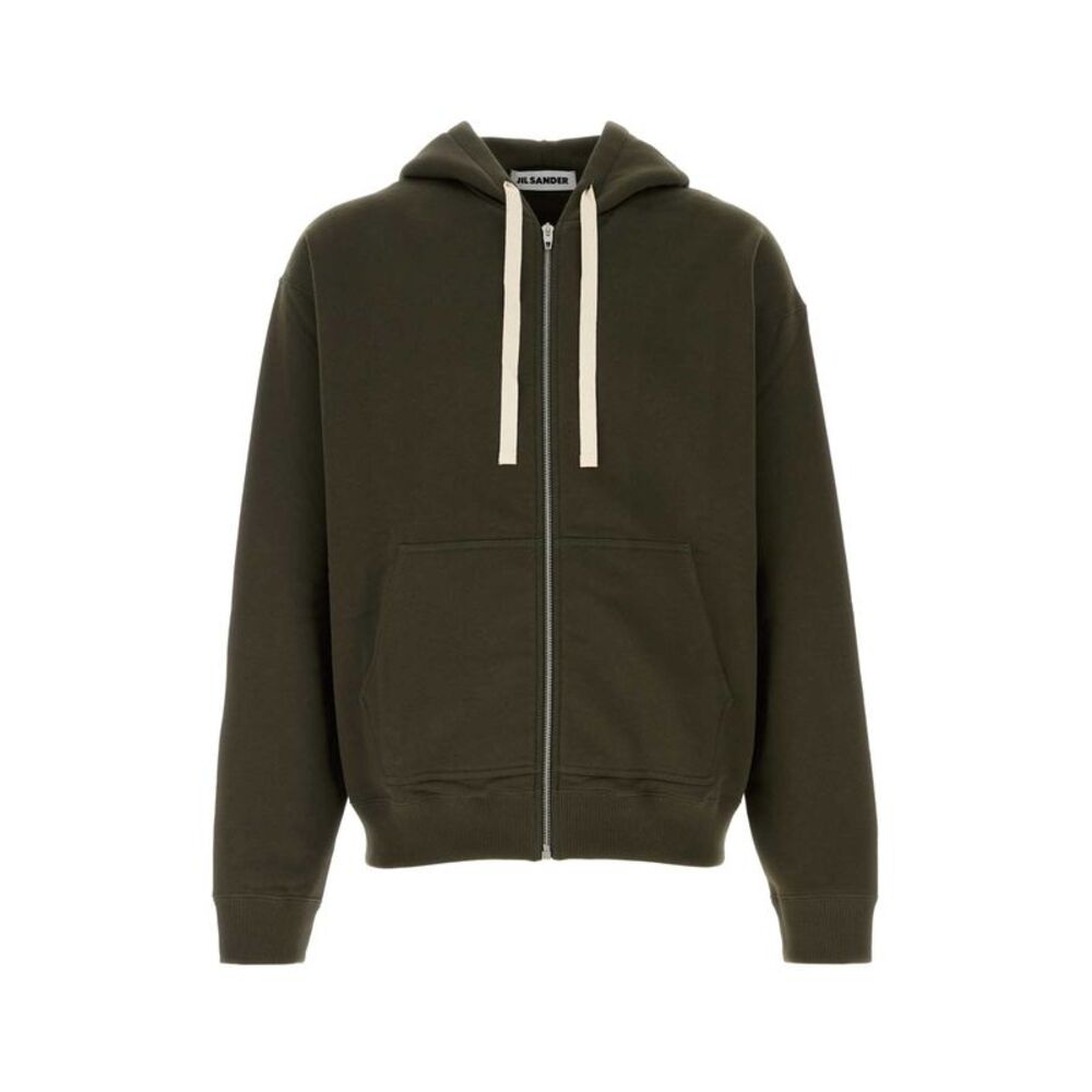 Jil Sander Men Olive Green Cotton Sweatshirt